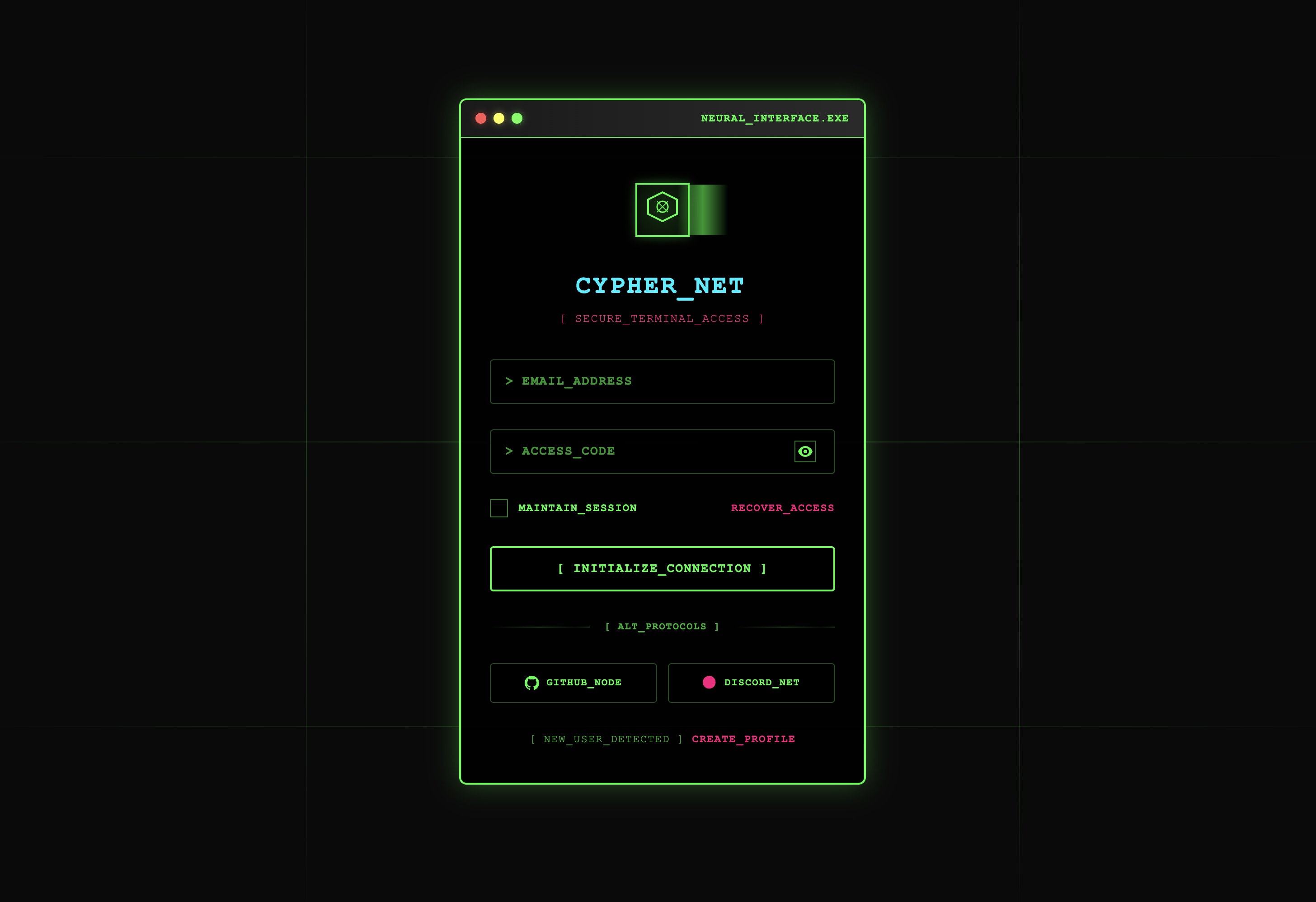 Neon Cyber form preview